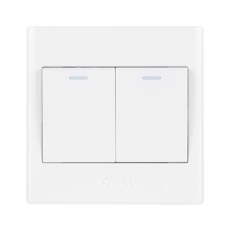 公牛开关插座二开开关两开双控双开双控面板86型2开二位墙壁开关