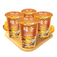 味全 优酪乳-四季鲜选(黄桃果粒)180g(4杯装) 酸奶