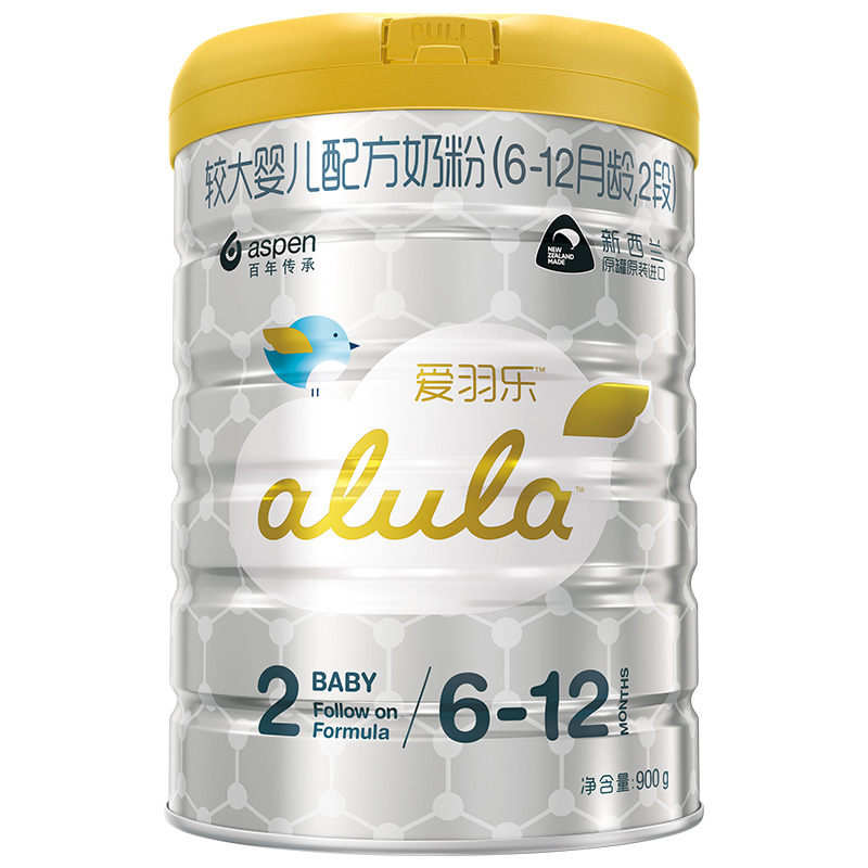 爱羽乐(alula)婴幼儿配方奶粉2段(6-12月幼儿适用)900克(新西兰原装原罐进口)