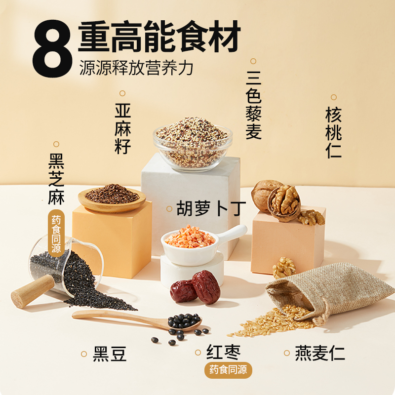 燕之坊核桃藜麦智八宝450g 8重高能食材 富含维生素E omega-3 营养高配成长加倍冲调粉高清大图