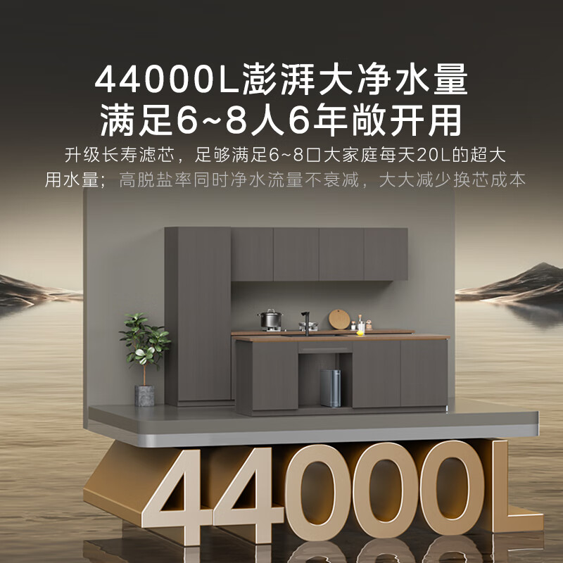 美的(Midea)家用净水机星河2.0净矿净水器双水直饮1200G 6年RO矿物质0阻垢剂 反渗透厨下式净饮机高清大图