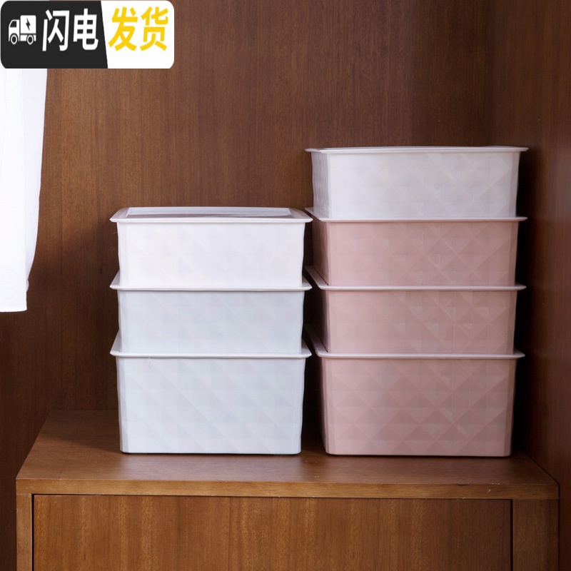 三维工匠塑料衣柜内衣收纳盒抽屉文胸整理盒家用桌面内裤袜子收纳箱高清大图