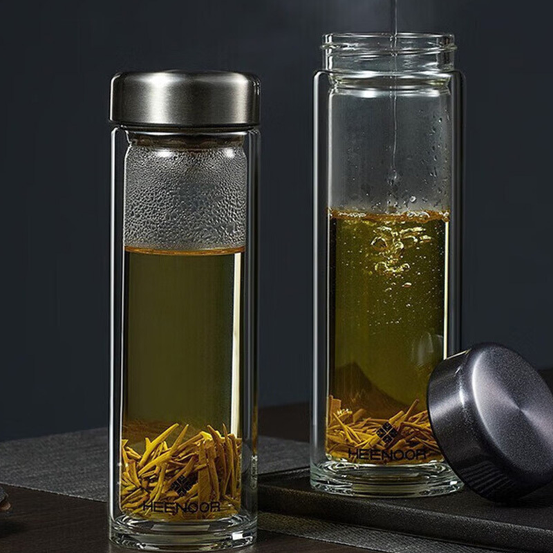 希诺玻璃杯290ml精品款便携耐用N-6567(颜色随机)高清大图