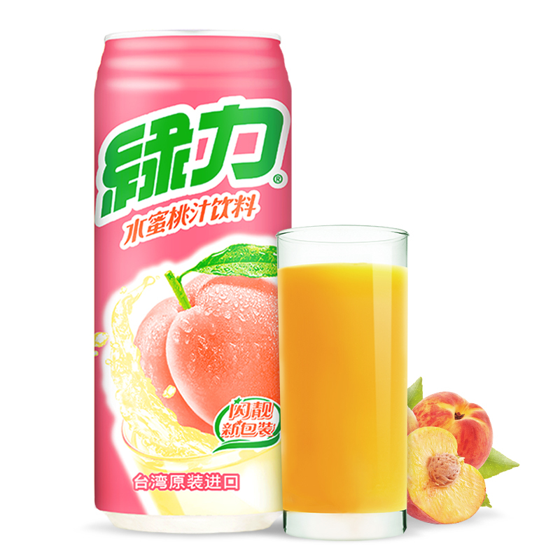 绿力水蜜桃汁490ml*24瓶/整箱装 原装进口 饮用水 饮料