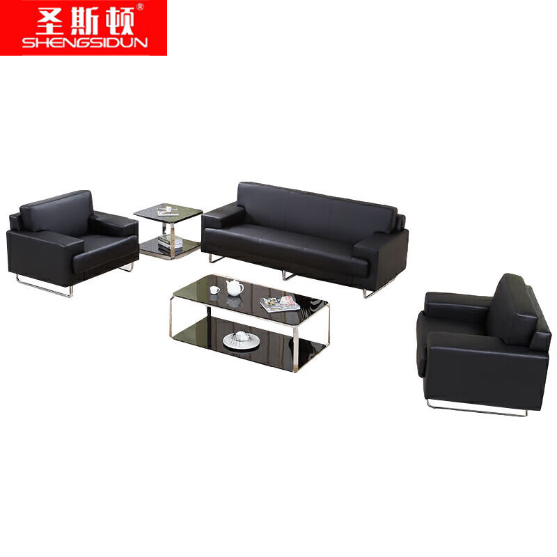圣斯顿HF1713-ZH 西皮沙发3+1+1组合1000/1900*860*770mm(单位:套)黑色