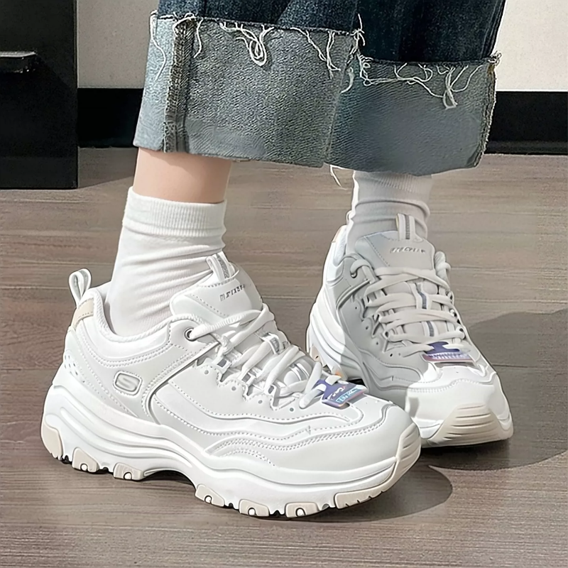 斯凯奇 女款熊猫鞋运动休闲鞋 8730076/WHT-7 双高清大图