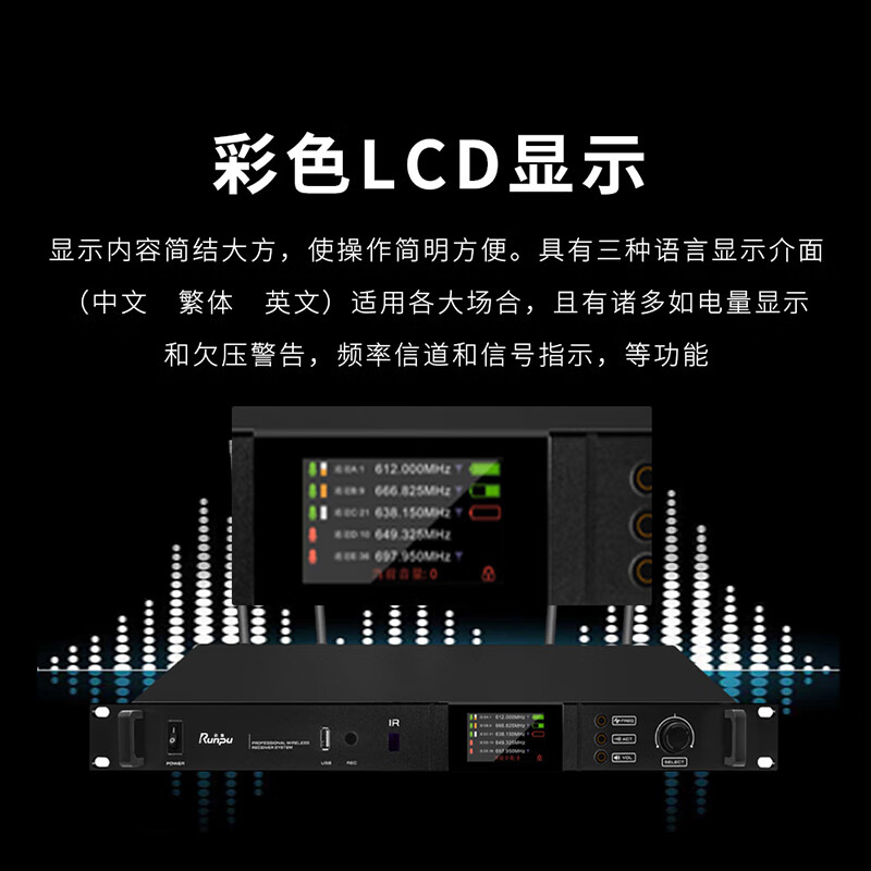 润普专业数字无线手拉手主机单元大型会议室手拉手话筒主机RP-WXS8800P高清大图