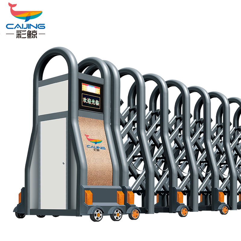 CJ-SSM040智能铝合金伸缩门学校小区工厂电动大门推拉门自营商业办公大门酒店家具电动门