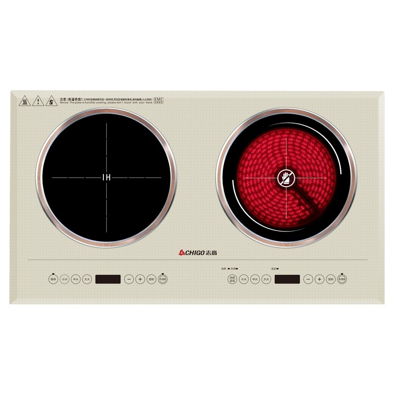志高(CHIGO)嵌入式电磁炉3500W双灶家用电陶炉双头灶台式镶嵌式大功率电磁灶炉一电一陶双灶套装643O2L