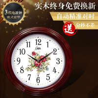 康巴丝(Compas)挂钟客厅中式电波钟表复古创意欧式时钟 现代大壁钟 16英寸(直径40.5厘米) 2034M