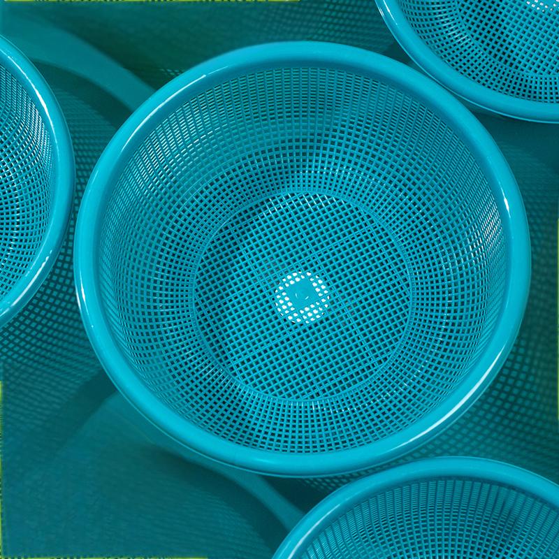 茶花 34cm雅致圆筛 洗菜篮沥水篮Ø34*12.5cm(蓝绿两色可选)/个高清大图