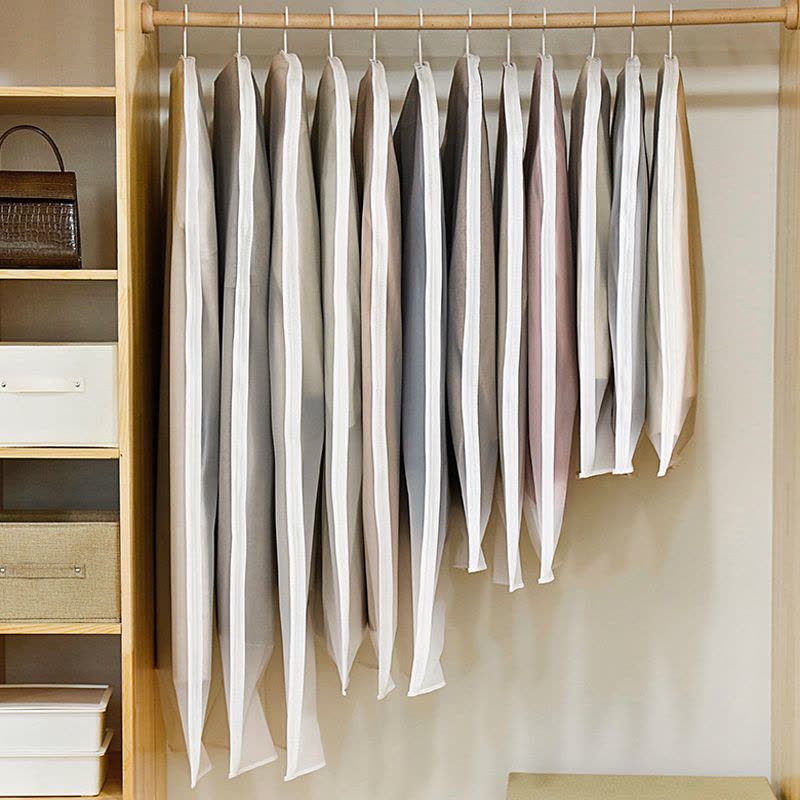 壹志西装防尘套长款呢大衣服防尘罩 皮草收纳袋居家用衣柜整理冬季外套收藏遮灰尘袋子侧拉链全封闭可水洗透明风衣袋2特大4大号图片