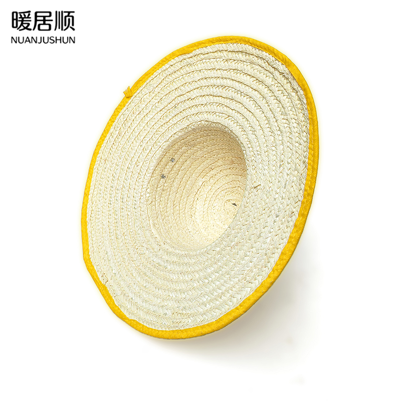 暖居顺 环保麦秆包边草帽 45cm 顶高清大图