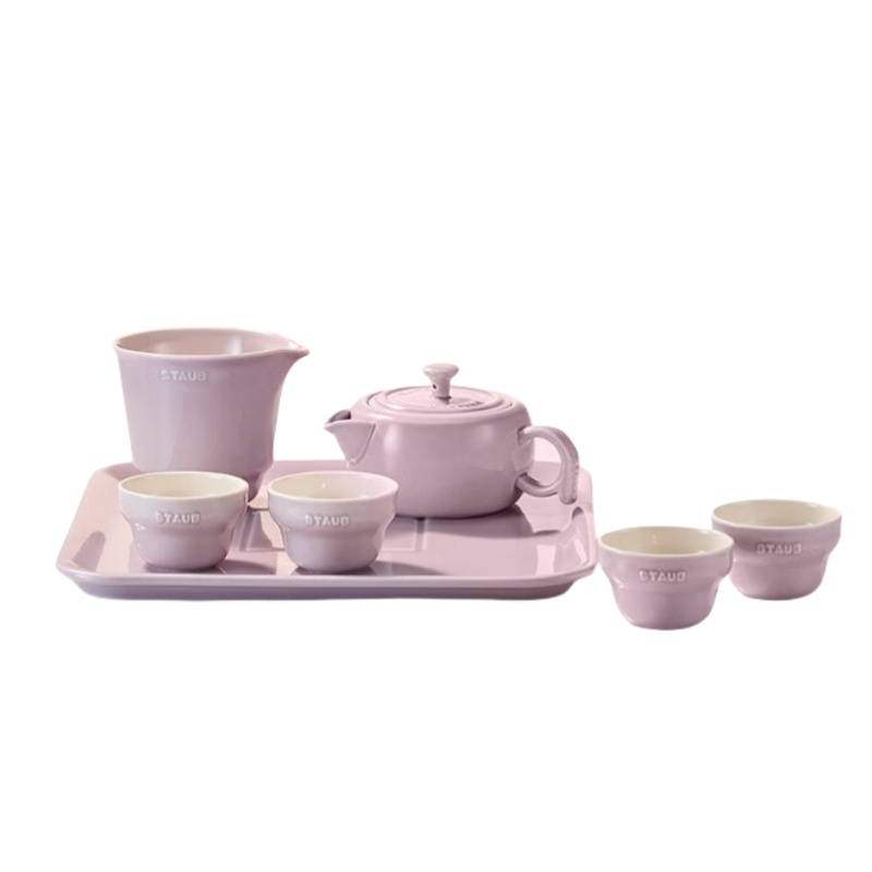 双立人 1027267 茶具 新中式茶具套装整套陶瓷家用办公泡茶壶喝茶杯功夫茶 家庭茶具套装 藕荷色