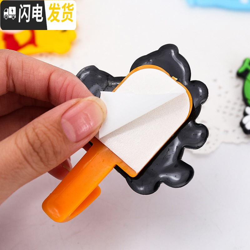 三维工匠10个卡通无痕挂钩强力粘胶插座挂钩免打孔粘钩浴室挂背墙壁装饰 日式挂钩灰色4个