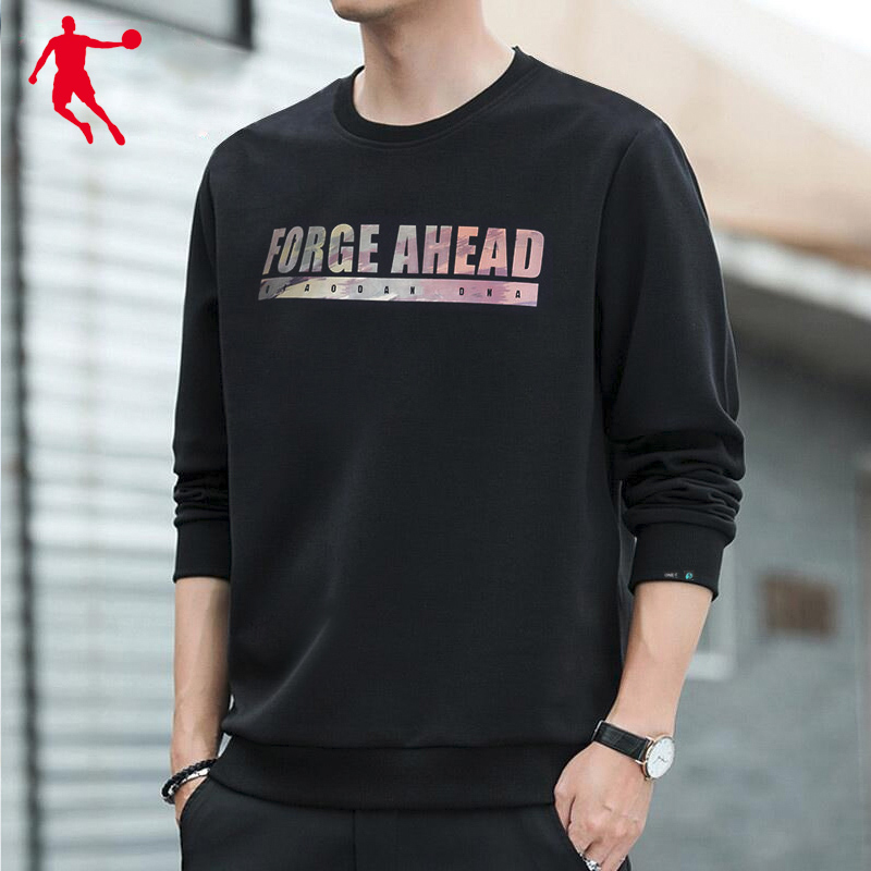 乔丹卫衣男2022秋季新款薄款圆领上衣套头衫男士宽松长袖运动服运动