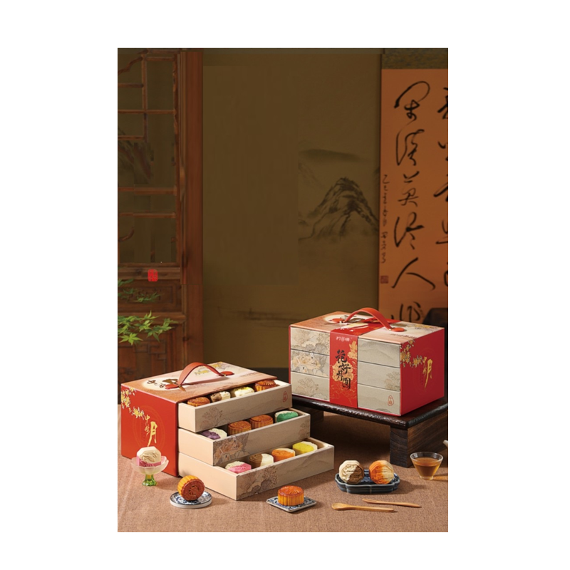 打谷塬花好月圆月饼礼盒(18饼12味)1000g/盒高清大图