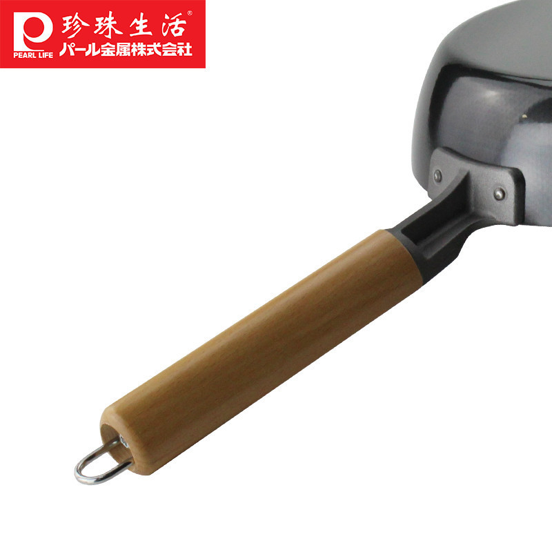 珍珠生活(PEARL LIFE)铁锅纯铁煎锅H-2515 日本进口无涂层凹凸不易粘平底铁锅煎锅 20cm