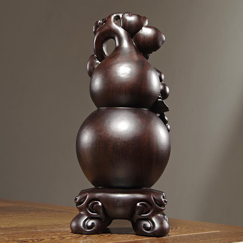 黑檀实木刻福禄摆件红木家居客厅电视柜办公装饰工艺品送礼