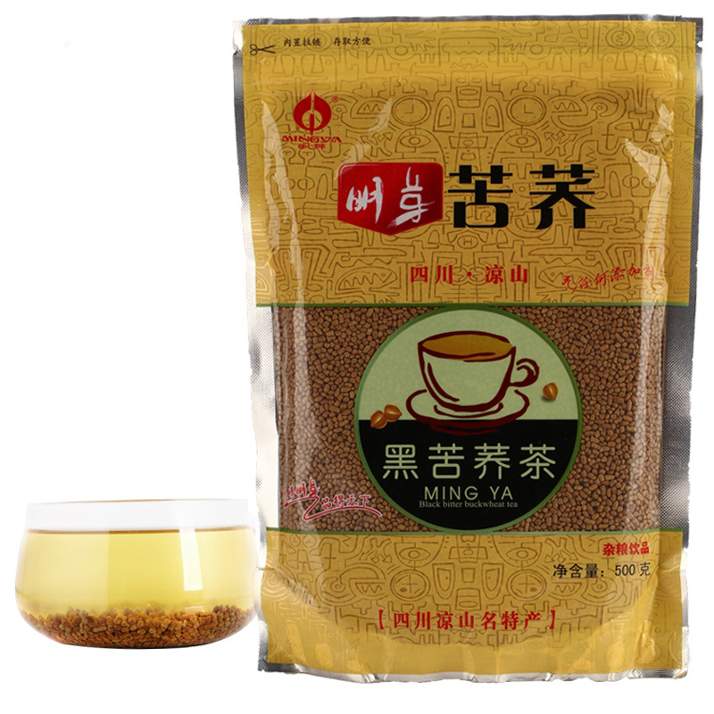 买5发6 明芽苦荞茶四川大凉山特产全株苦荞麦茶楼饭店散装黑苦荞茶花草茶花茶500g