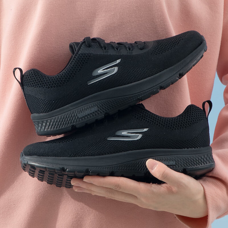 斯凯奇(Skechers)女鞋2023秋季新款运动鞋GORUN训练鞋缓震耐磨轻便透气跑步鞋128288-BBK3_84