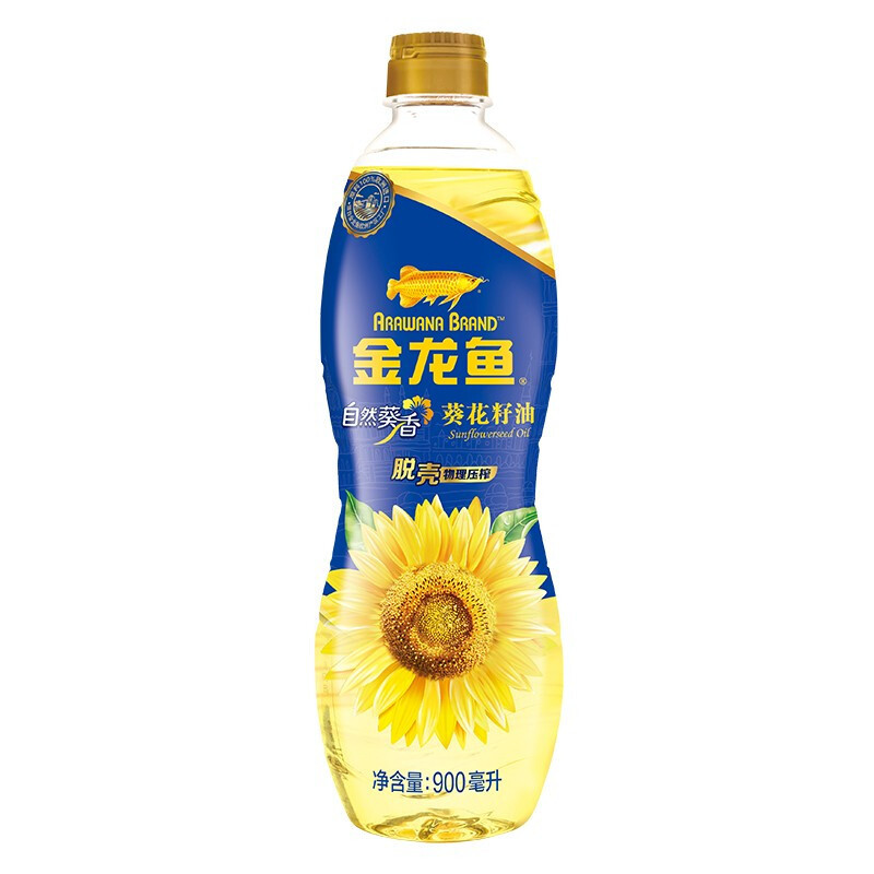 金龙鱼 食用油 原料欧洲进口 物理压榨 自然葵香 阳光葵花籽油 900ml