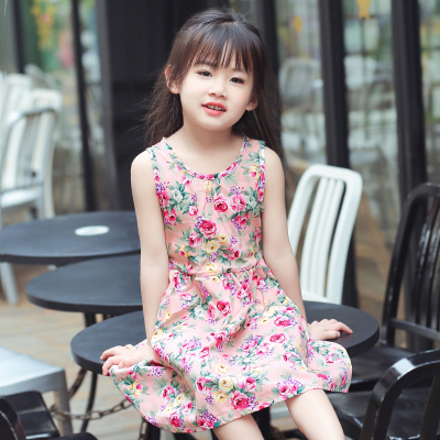 2021童装女童夏女孩连衣裙儿童裙子碎花纯棉夏装吊带裙公主裙薄款zmxm