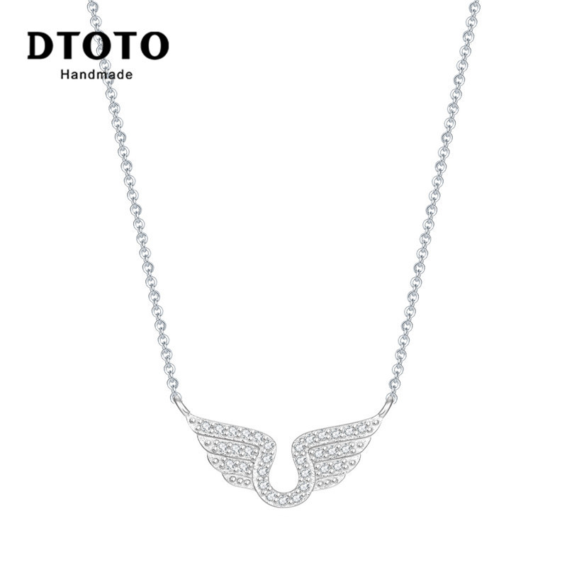 DTOTO 日韩“天使之翼”项链精致气质纯银锁骨链女