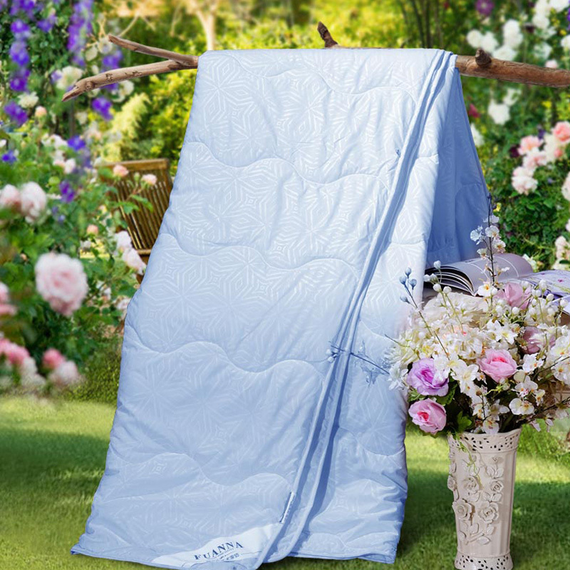 富安娜 (FUANNA) 爽悦空调夏被 250g 152*210cm 1.52m*2.1m 蓝色