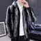 YUANSU秋冬季一体男外套韩版潮流连帽仿貂皮夹克男帅气加厚保暖男装夹克