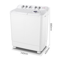 TCL 6.5公斤 半自动双缸波轮洗衣机 洗脱分离 喷淋漂洗 （白色）XPB65-2228S