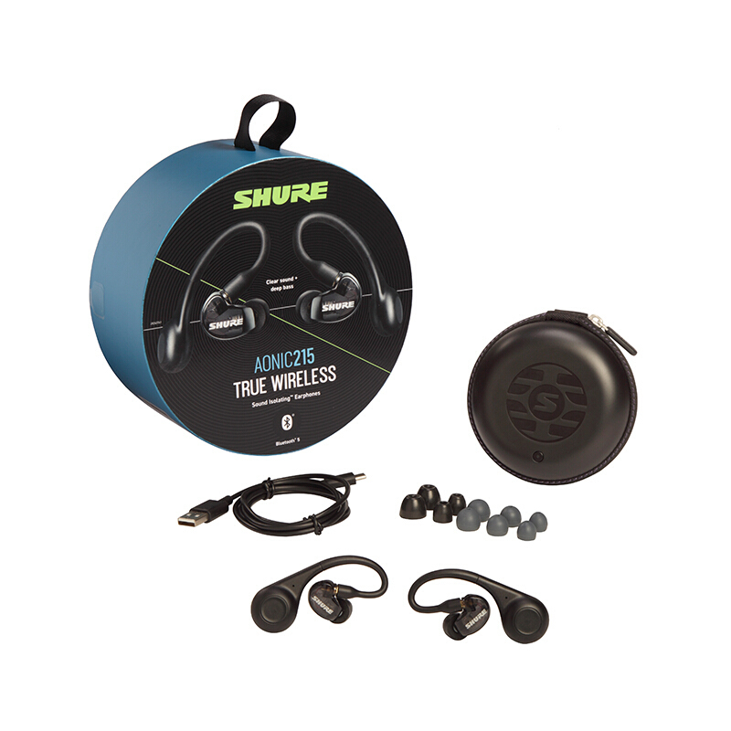 Shure/舒尔 AONIC215蓝牙耳机真无线入耳式耳塞HIFI动圈隔音耳机 黑色