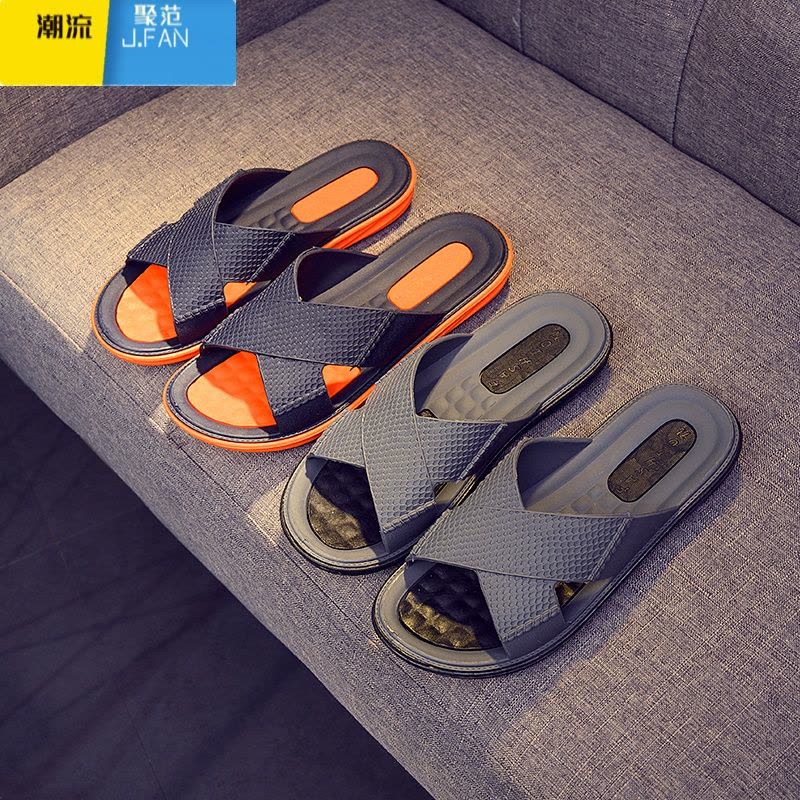 聚范新款纯橡胶越南拖鞋男款户外耐磨凉鞋防滑不臭脚旅游休闲沙滩鞋夏图片