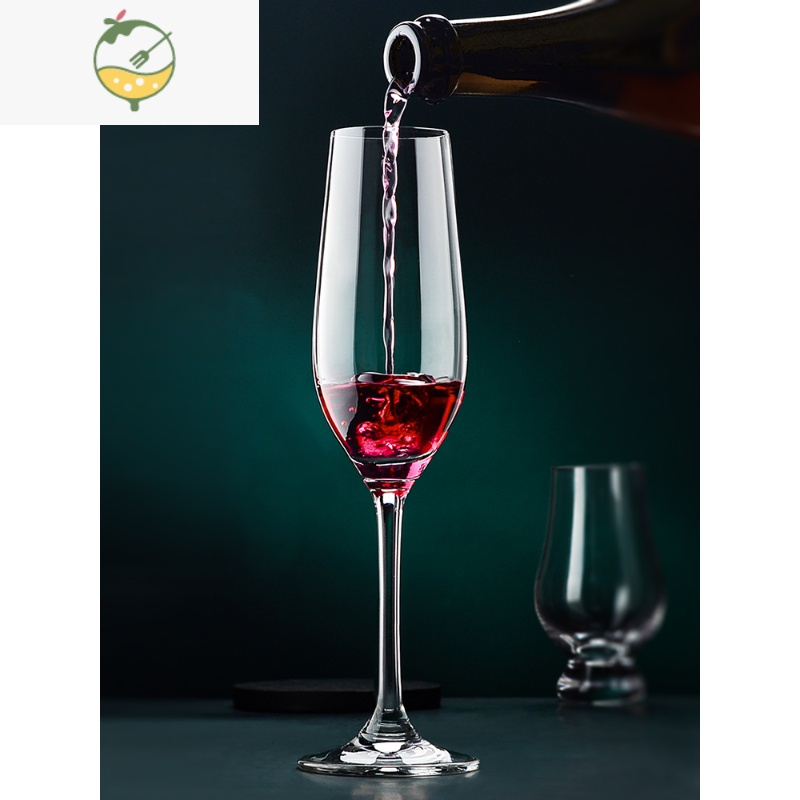 yicheng水晶香槟杯高颜值高脚杯架白葡萄酒杯子起泡酒红酒杯套装6只