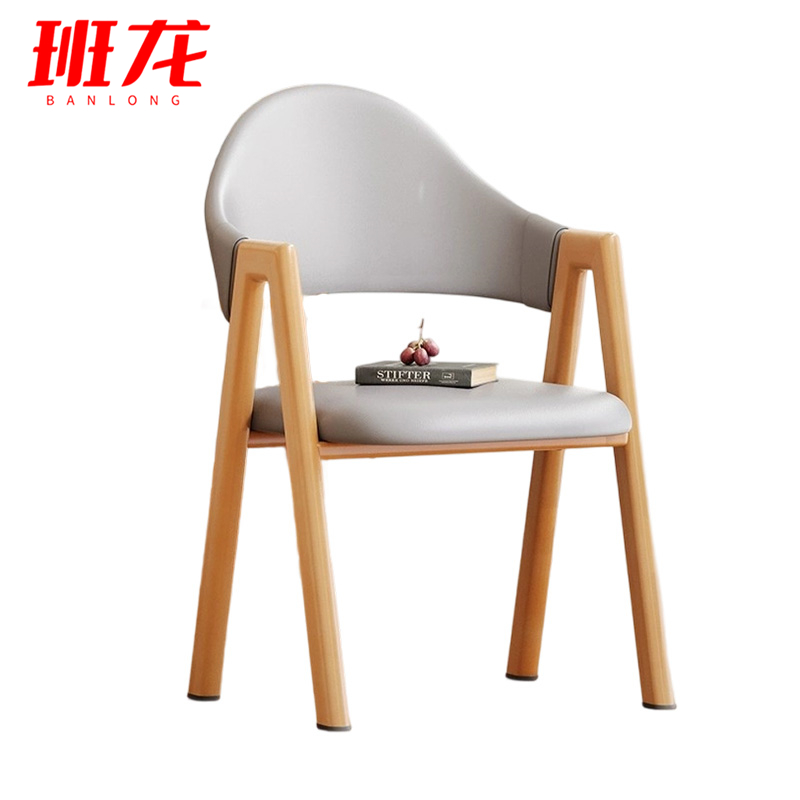 班龙餐椅浅灰色把高清大图