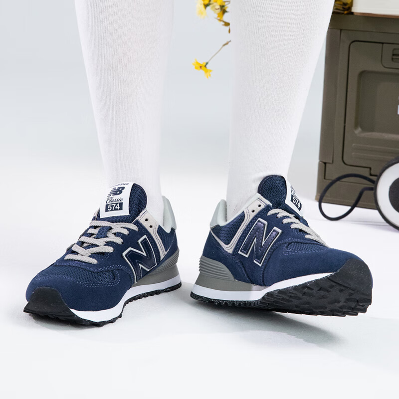 NEW BALANCE男鞋女鞋新款NB574系列运动鞋深蓝色低帮透气休闲鞋