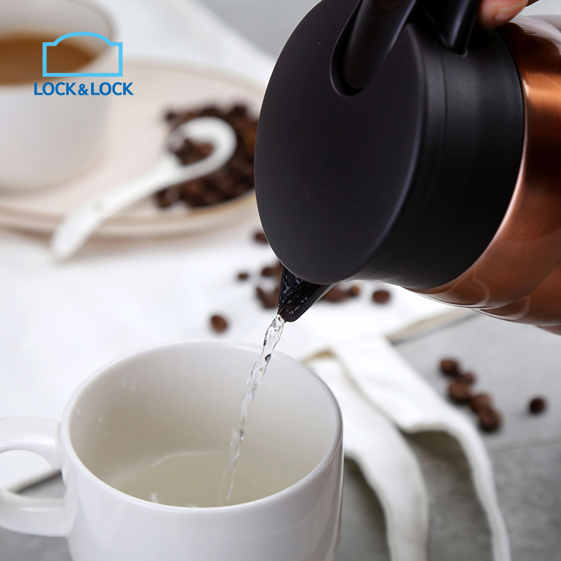乐扣乐扣(lock&lock)美塔真空保温杯咖啡壶LHC1441BRN-OCH 棕色 600ml 不锈钢