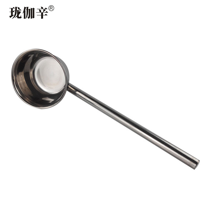 珑伽辛 不锈钢水瓢 食堂打粥大汤勺 18*45cm/个高清大图