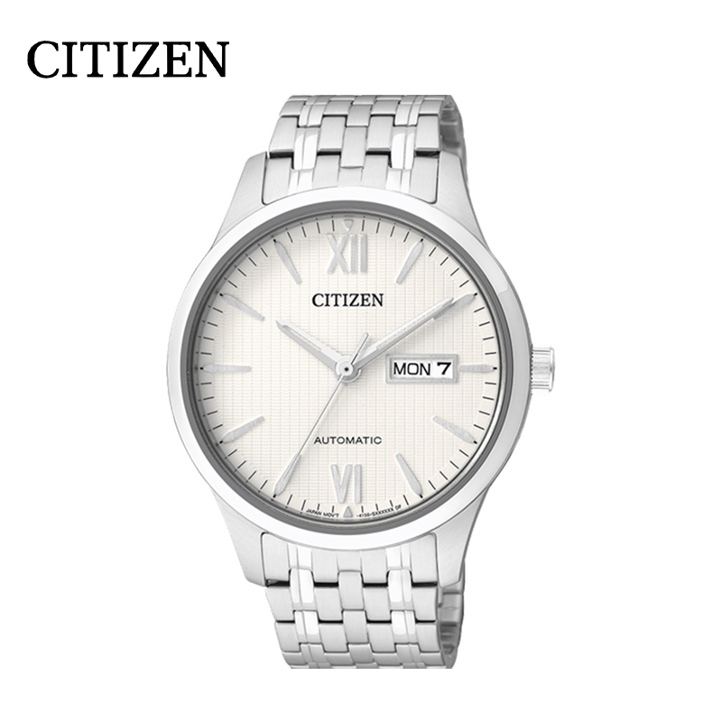 西铁城(CITIZEN)手表自动机械白盘不锈钢男士NP4070-53AB