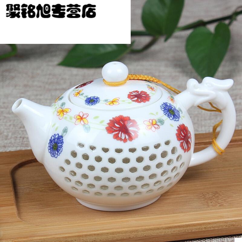 泡茶壶陶瓷茶具单壶水壶大号小茶壶功夫茶壶景德镇青花瓷大茶壶简约