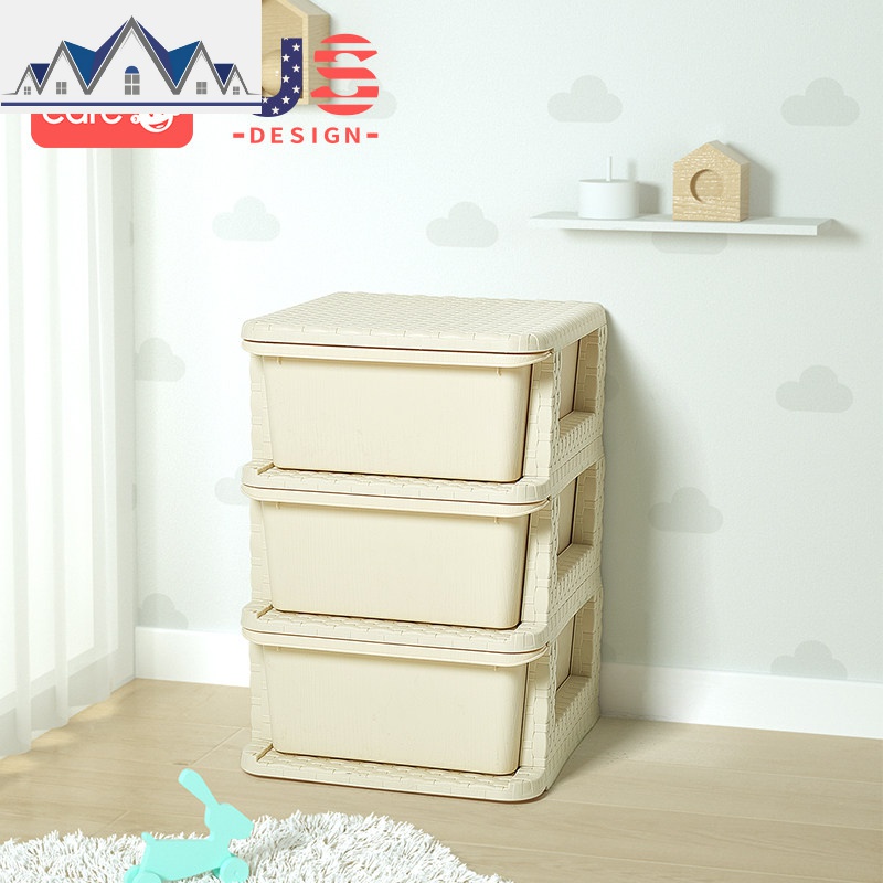 宝宝衣服收纳柜家用储物柜抽屉式塑料三层加厚玩具收纳箱 三维工匠