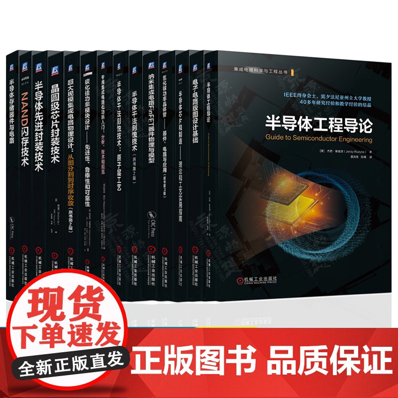 集成电路科学与工程丛书 半导体工程导论 芯片制造工艺 纳米集成电路 碳化硅氮化镓器件 半导体干法刻蚀技术 集成电路版图设高清大图