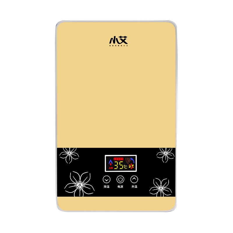 小艾XA-K12即热式电热水器 智能恒温速热式淋雨洗澡机 家用小型免除水电热水器过水热 7500瓦香槟金