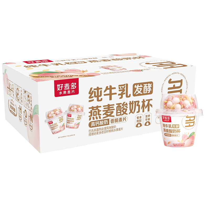 好麦多 燕麦酸奶杯(145g+20g包)*6杯 2箱