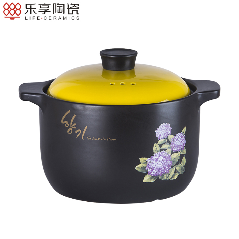 乐享 5L陶瓷砂锅煲汤养生煲炖锅汤锅直径32.5左右明火专用可作煎药煲粥砂锅中药锅