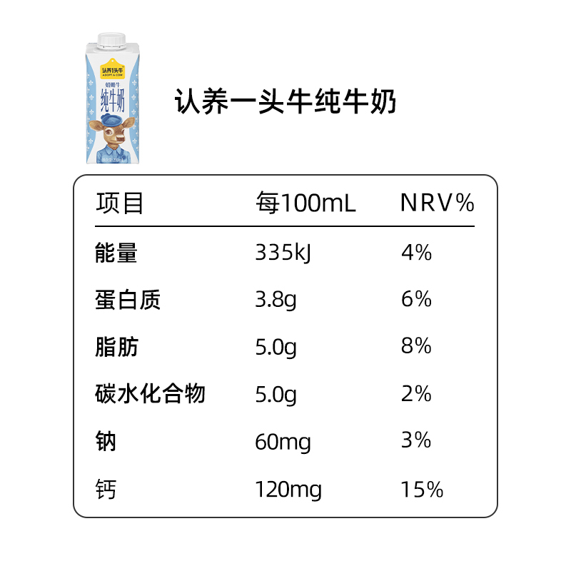 认养一头牛高定娟姗奶利乐锋200ml*10盒*1提 学生儿童营养高钙早餐奶源自1%珍贵奶牛