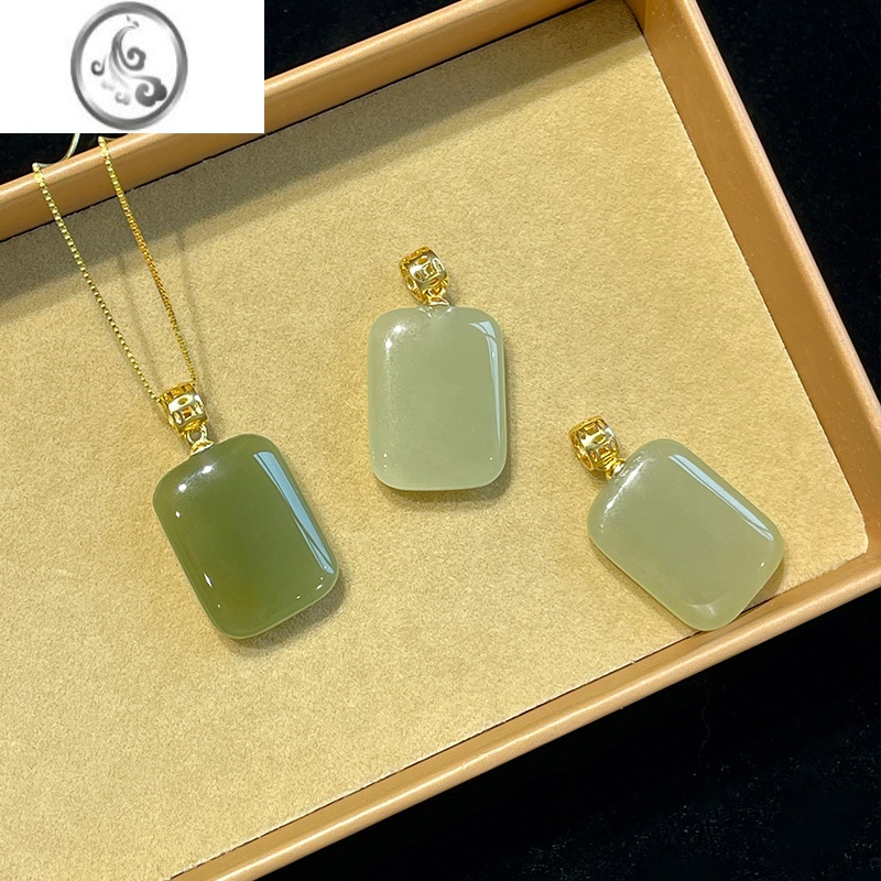 jimi和田玉无事牌吊坠项链女翡翠锁骨链复古简约轻奢设计感玉石