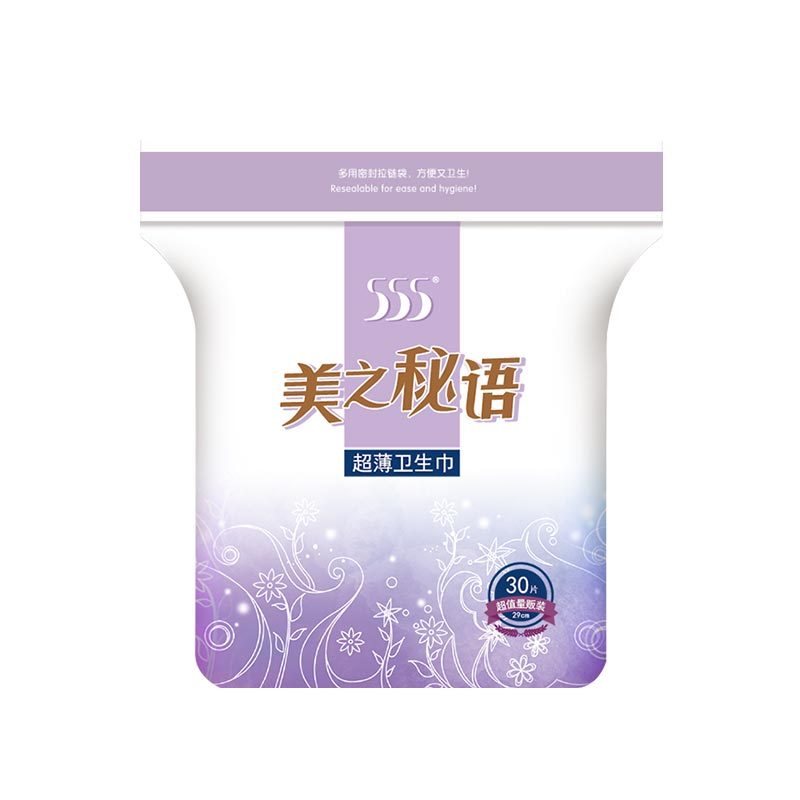 555美之秘语超薄卫生巾夜用290mm30片透气贴身棉姨妈巾