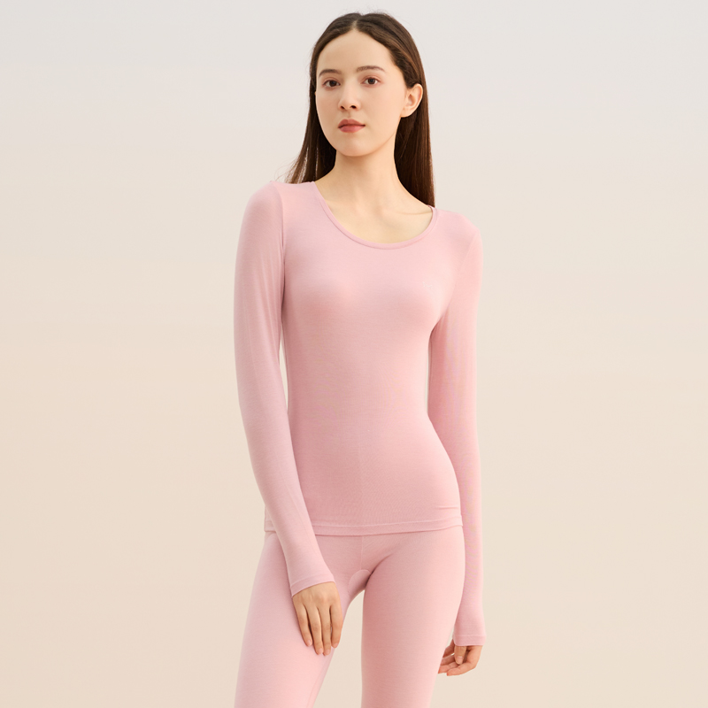 [轻燃衣]猫人女士超薄秋衣秋裤套装2025秋冬内穿打底衫 155g重高清大图