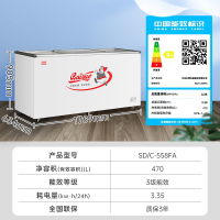 白雪(Baixue)558升冷柜超大容量平面玻璃门展示柜 冰激凌柜 冷冻冷藏转换柜单温冰柜SD/C-558FA